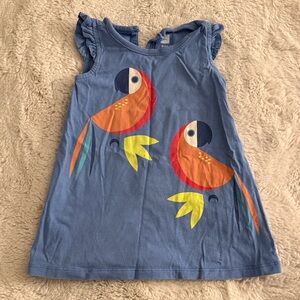 Tea collection Blue Parrot Print baby swing Dress